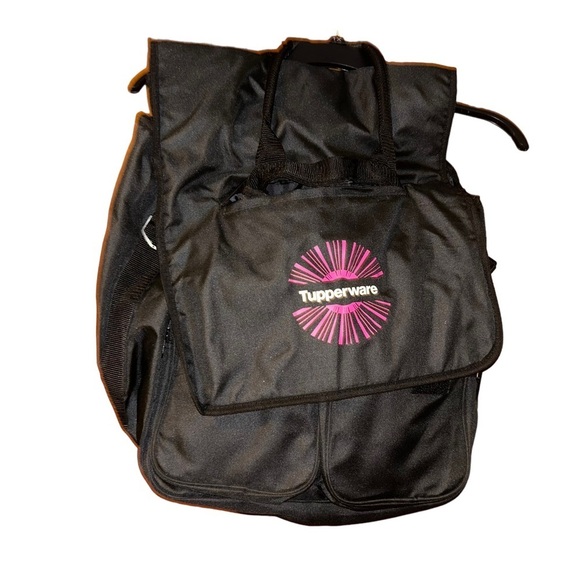 Tupperware Handbags - Tupperware Consultant Bag Award Demo Logo Kit Large Duffle Black Tote